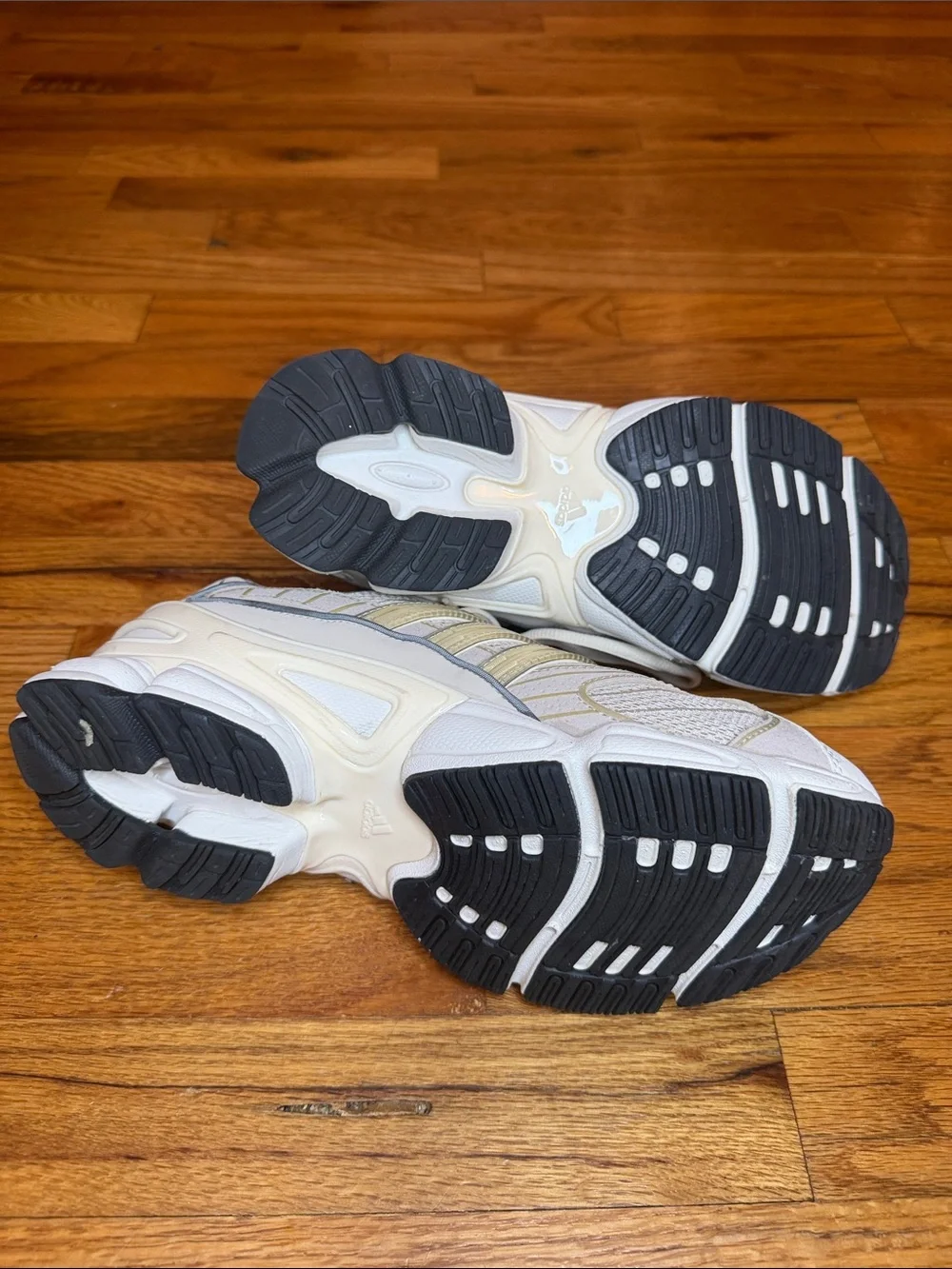 Adidas Cream and Gold Athletic Sneakers
